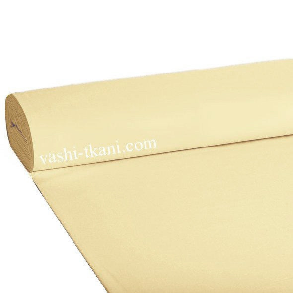 ВІДРЕЗ (0,8 * 2,4) Тканина поплін De Luxe, однотонний бежево — жовтий (Туреччина шир. 2,4 м) (P-FR-0009), фото 1