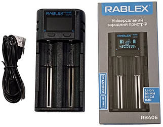 Зарядний пристрій Rablex RB406 2x18650, DC (Type-C) 5V/2A,