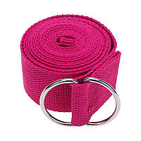 Ремень для йоги EasyFit Черный полиэстер, хлопок + хромированная сталь Розовый