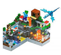 Конструктор Minecraft 10003 Майнкрафт с подсветкой "Горная Крепость" 340 деталей