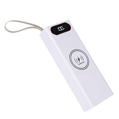 DR Корпус Multi-powerbank L20, під елементи 18650 до 20 шт., 22.5+15W, з бездротовою зарядкою та ліхтарем, білий