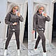 Теплий спортивний костюм із капюшоном штани та кофта з кишенею на оксамит на флісі, фото 5