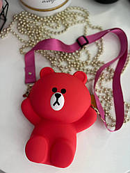 Силіконова сумка для дівчинки Ведмедик Червона 1021 Червоний