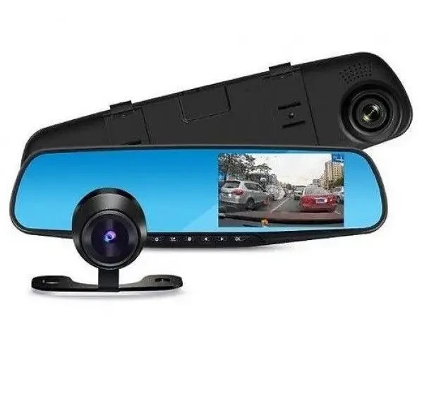 Відеореєстратор-дзеркало автомобільний DVR L9000 із двома камерами, фото 1