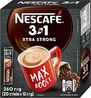 Кава Нескафе Екстра Стронг 3в1 Nescafe Xtra Strong 3in1 розчинна стік 20шт