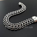 Масивний срібний браслет чоловічий широкий Пітон (Венеція). Ширина 11 мм. Вага 30 грамів. Довжина 24 см, фото 6