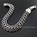 Масивний срібний браслет чоловічий широкий Пітон (Венеція). Ширина 11 мм. Вага 30 грамів. Довжина 24 см, фото 9