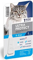 Капли на холку ULTRA PROTECT (Ультра протект) №1 пипетка 1 мл для котов весом 4 - 8 кг Palladium