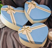 Подарочная коробка в форме сердца "Nice" с Голубой крышкой 29,5х25х7см