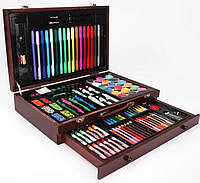 Детский большой набор для рисования творчества юного художника в боксе 123 предмета - краски карандаши кисти
