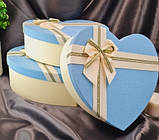 Подарункова коробка у формі серця "Nice" з Блакитною кришкою 36х29х10см, фото 2