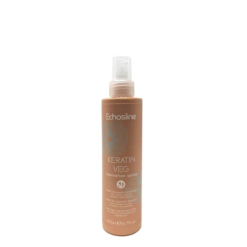 ECHOSLINE Keratin Veg Lamination Spray Спрей для ламінування пошкодженого волосся з Кератином 200мл (Оригінал)