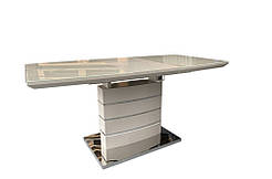 Обеденный стеклянный стол HoustonDT-9123-1  T-904 Mokko chrom leg