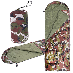 Тактичний спальний мішок до -20, 196х70см, з капюшоном, Камуфляж / Зимовий спальник утеплений