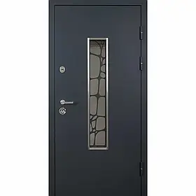 Вхідні двері Abwehr 408 Solid Defender Glass метал ral 7021/мдф вуличні