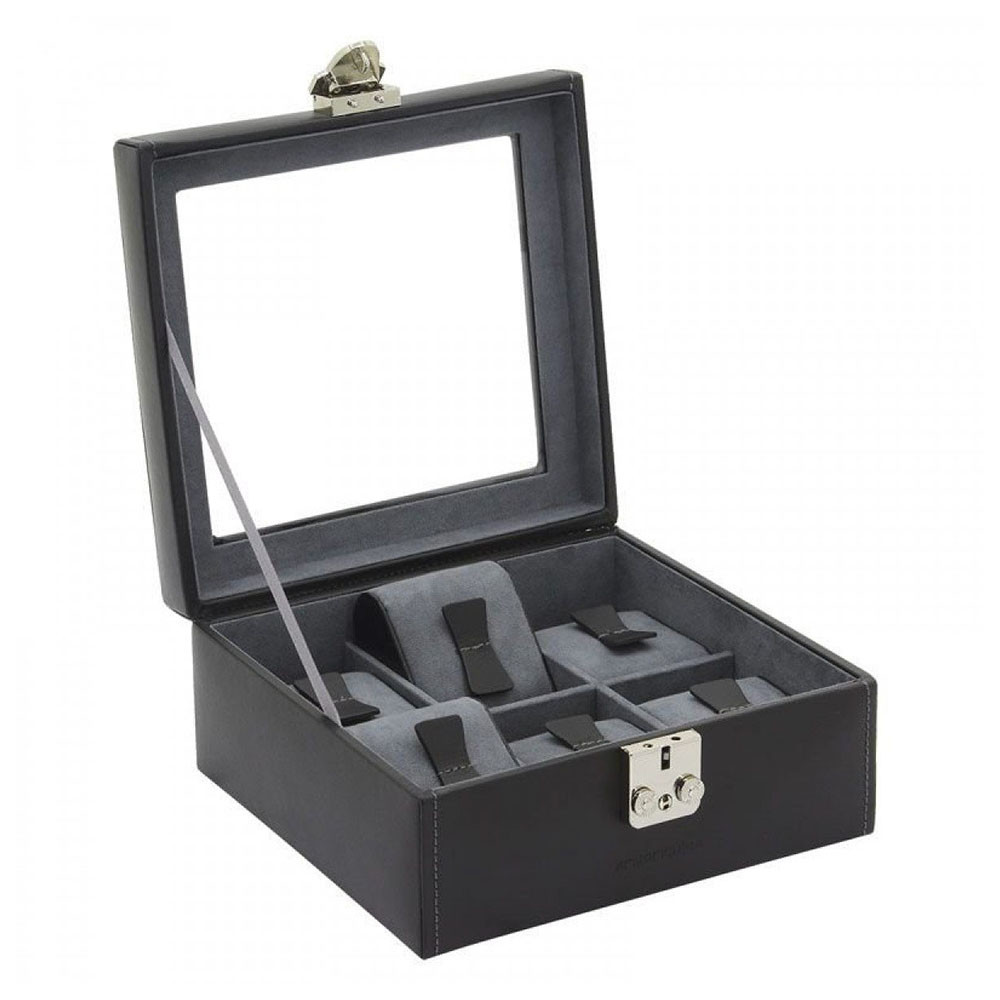 Скринька для зберігання годинника Friedrich Lederwaren Infinity 6, чорна, фото 1