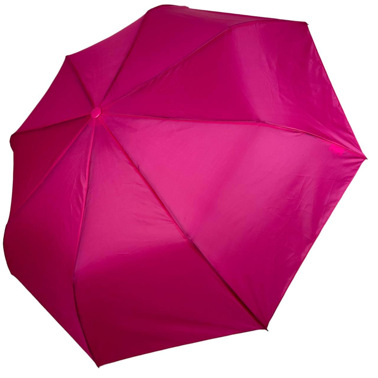 Жіноча однотонна напівавтоматична парасоля на 8 спиць від Toprain, малиновий, 0102-3