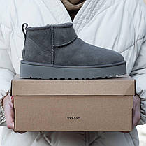 Зимові Жіночі Черевики UGG Classic Ultra Mini Mid Platform Grey / УГГ Класик Ультра Міні Мід Платформ Сірі, фото 4