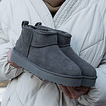 Зимові Жіночі Черевики UGG Classic Ultra Mini Mid Platform Grey / УГГ Класик Ультра Міні Мід Платформ Сірі, фото 3