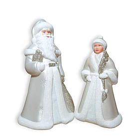 Дід Мороз і Снігурочка під ялинку фігури на Новий рік Д.33 см С.27см