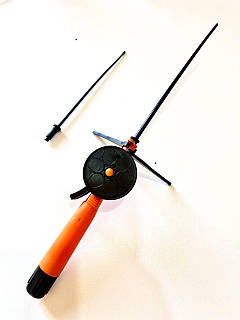 Якісна Зимова вудка "Універсал" помаранчева 2 хлиста, Вудка для зимової риболовлі