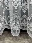 Ціна за 190см х 250см! Тюль на бамбуковій основі з кордовою вишивкою. Колір: білий, фото 10