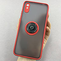 Чехол для Xiaomi Redmi 9A противоударный с кольцом подставкой чехол на телефон сяоми редми 9а красный T8B