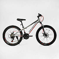 Подростковый велосипед Corso Concept 24" рама 11" алюминиевый, Shimano 21S, собран на 75% в коробке
