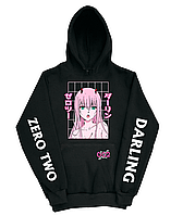 Худи с принтом Милый во Франксе. Аниме. Зеро Ту. Zero Two. 002. 2XS-2XL