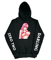 Худи с принтом Милый во Франксе. Аниме. Зеро Ту. Zero Two. 002. 2XS-2XL