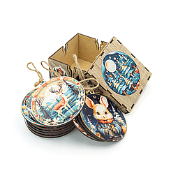 Набір новорічних іграшок на ялинку - Звірята