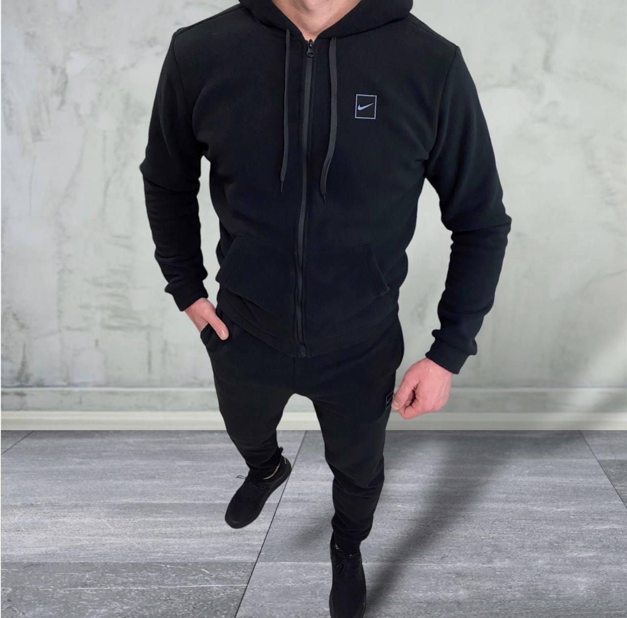 Зимовий флісовий спортивний чоловічий костюм Nike Teddy
