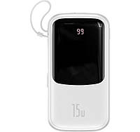 Power Bank Baseus Q pow Digital Display 20000mAh 15W With Type C Cable (PPQD-G02) White