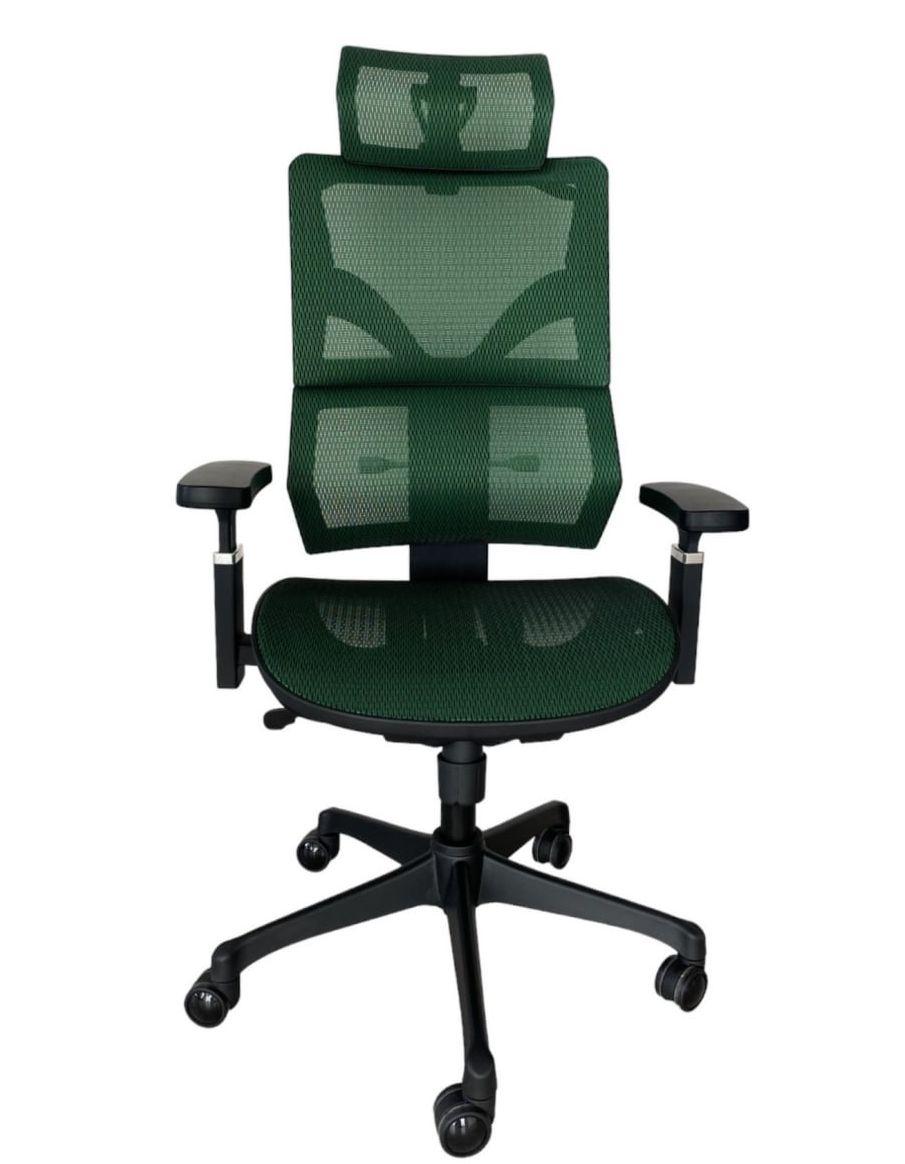 Ергономічне крісло Basic SL-T75: керування одним важелем, 11 регулювань, хрестовина-нейлон, сітка Зелена, фото 1