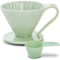 Пуровер Cafec Arita зеленый васаби Ware Flower Dripper Cup4 Green