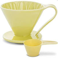 Пуровер Cafec Arita желтая хризантема Ware Flower Dripper Cup4 Yellow