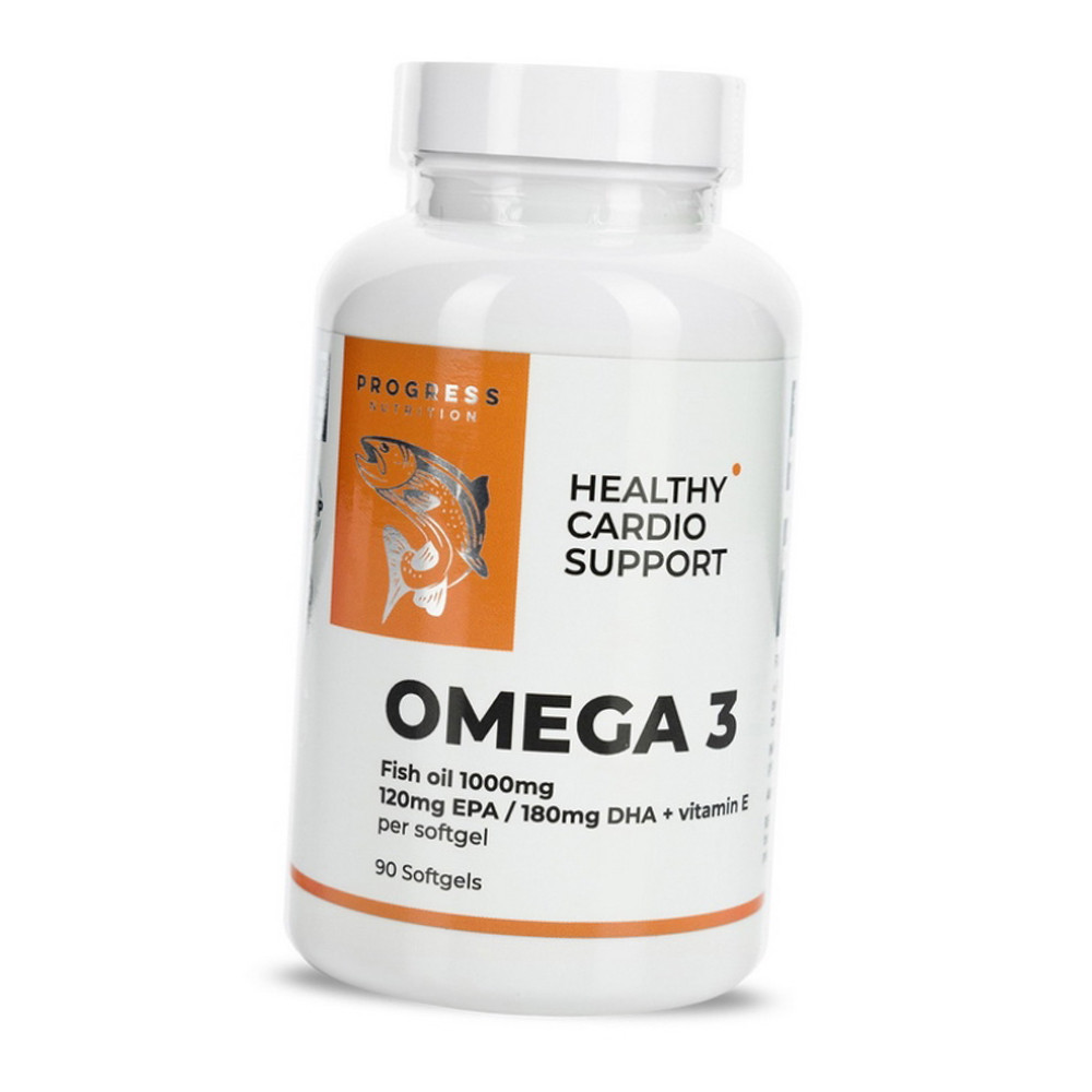 Omega 3 з Вітаміном Е Progress Nutrition Omega 3 + Vitamin E 90 капсул