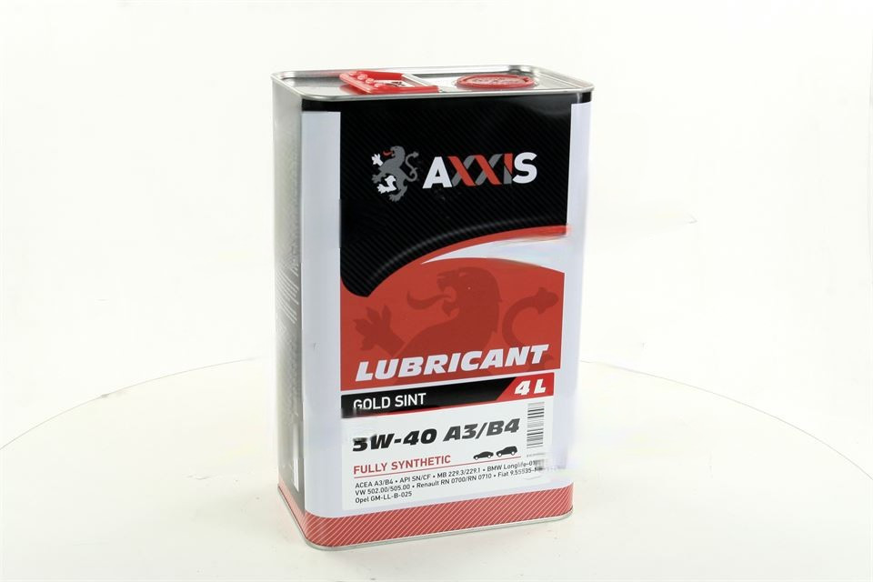 Масло моторн. AXXIS 5W-40 A3/B4 Gold Sint (Канистра 4л) 48021043870, фото 1