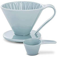 Пуровер Cafec Arita синяя гортензия Ware Flower Dripper Cup4 Blue