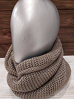 Теплый женский хомут-шарф восьмерка