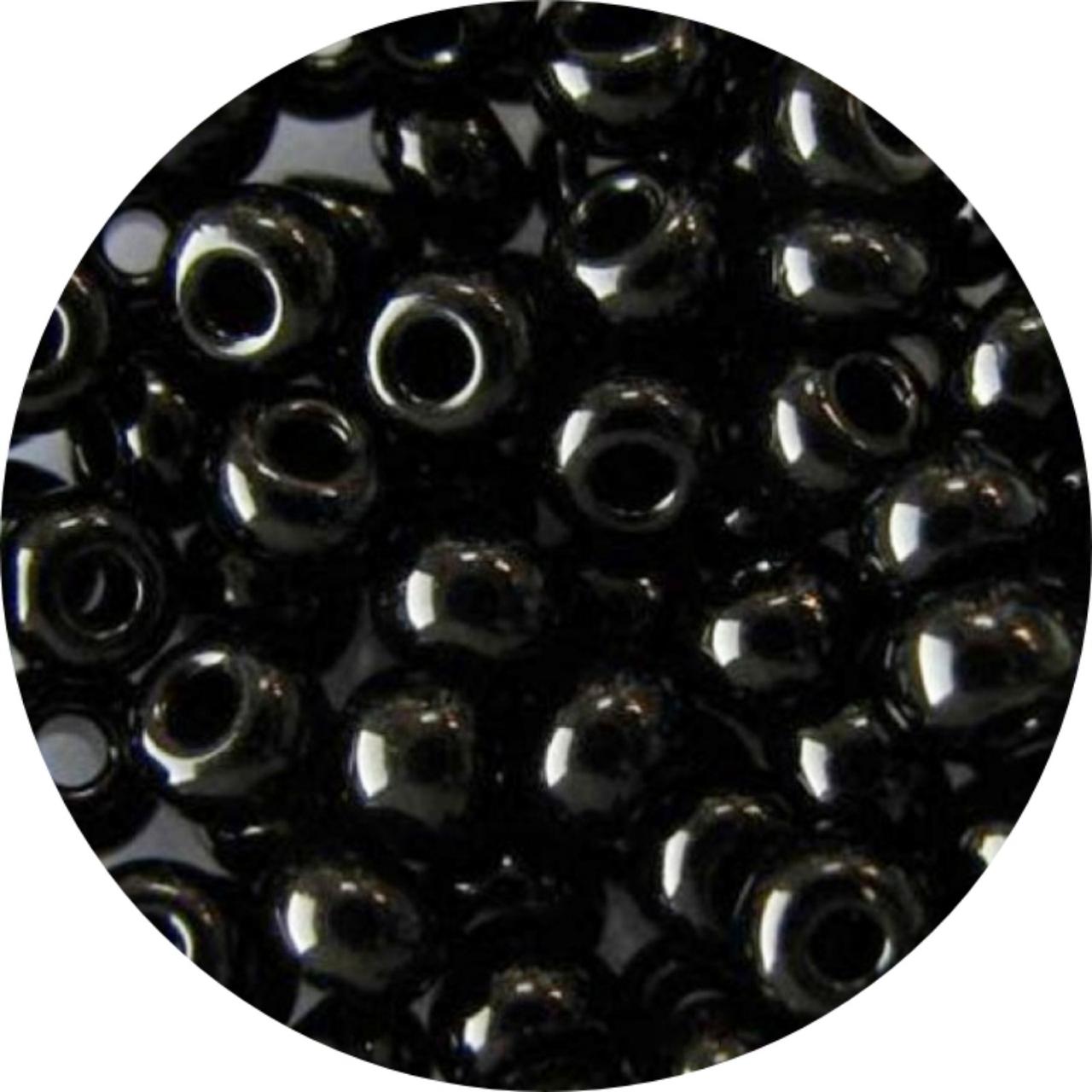 Великий чеський бісер 23980 розмір 6/0, чорний, фото 1