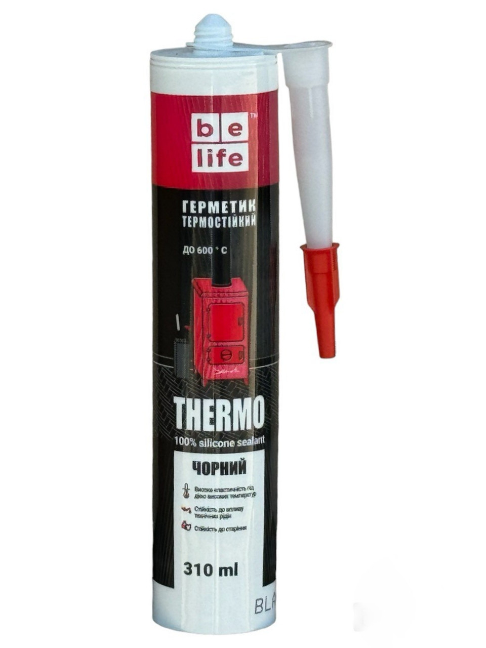 Силікон термостійкий BeLife 310 мл чорний