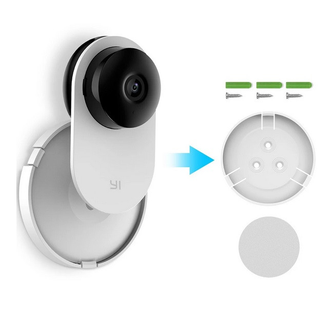 Кронштейн настінне кріплення для відеокамери Xiaomi Mijia, Y3/Y4, Yi/Mi Home пластик Білий ( код: D80Yi ), фото 1