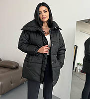 Женская теплая куртка черная 250 г/м²