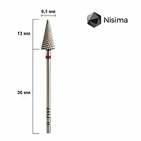 Фреза твердосплавна Гострий конус червоний абразив H_719fK Nisima