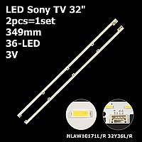 LED підсвітка Sony TV 32" Panasonic: TX-L32RX34 TX-L32EW5 TX-L32EW5S ТХ-L32RX34 ТХ-L32EW5 ТХ-L32EX34 2шт.