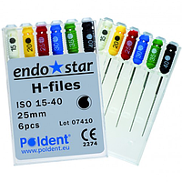 H-файли Endostar 25mm #15-40 6шт Poldent
