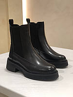 Челси женские Демисезонные черные кожаные ботинки на низком ходу JS3001AR-729-C13 Anemone 3295