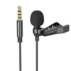 Мікрофон петличний нагрудний AUX 3.5мм BOROFONE BFK11 |2м| Чорний