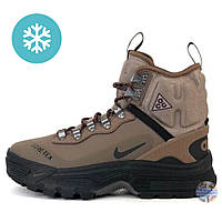 Мужские зимние кроссовки Nike ACG Air Zoom Gaiadome Gore-Tex Brown Black Winter Termo, найк асг зум гор текс